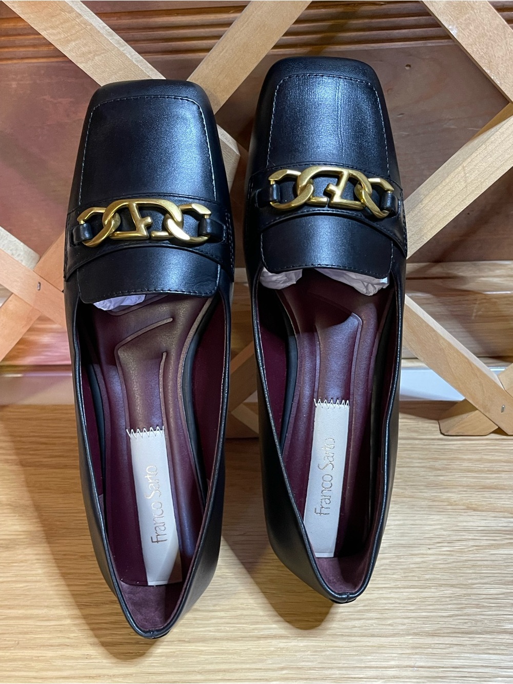 NWOB Pristine Franco Sarto Sz 6.5 Genuine Leather Flexa Amaya Square- Toe Ballet